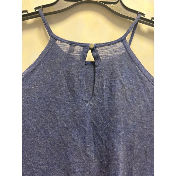 Lanston Navy Blue Halter Top XS Adjustable Drawstring Hem Lightweight Blend Made - Picture 9 of 10